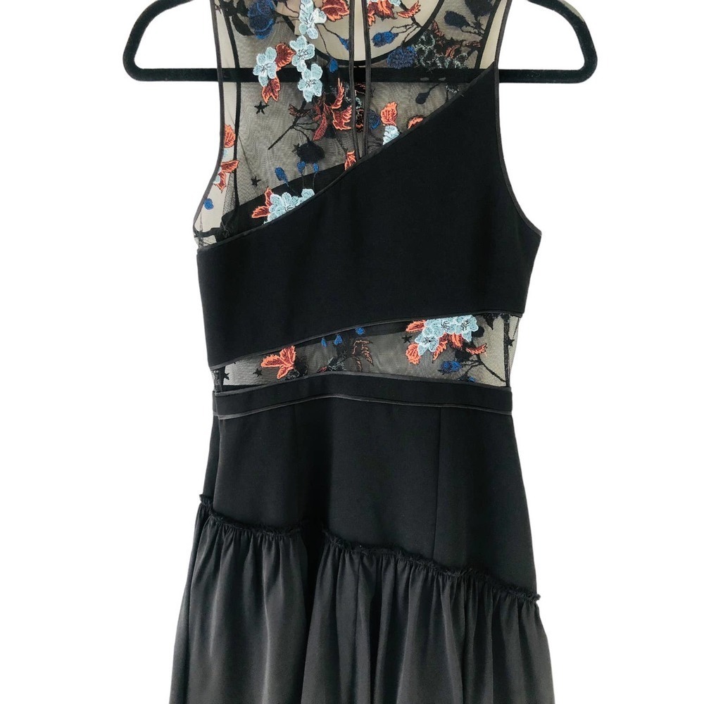 5 a 7 Cinq a Sept Aquarius Designer Embroidered Mesh Ruffle Hem Dress $450 Sz 6 - Picture 14 of 16